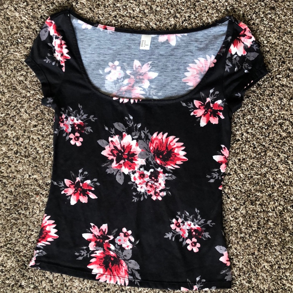 SOLD*Final price *Black floral cotton shirt - Picture 3 of 3